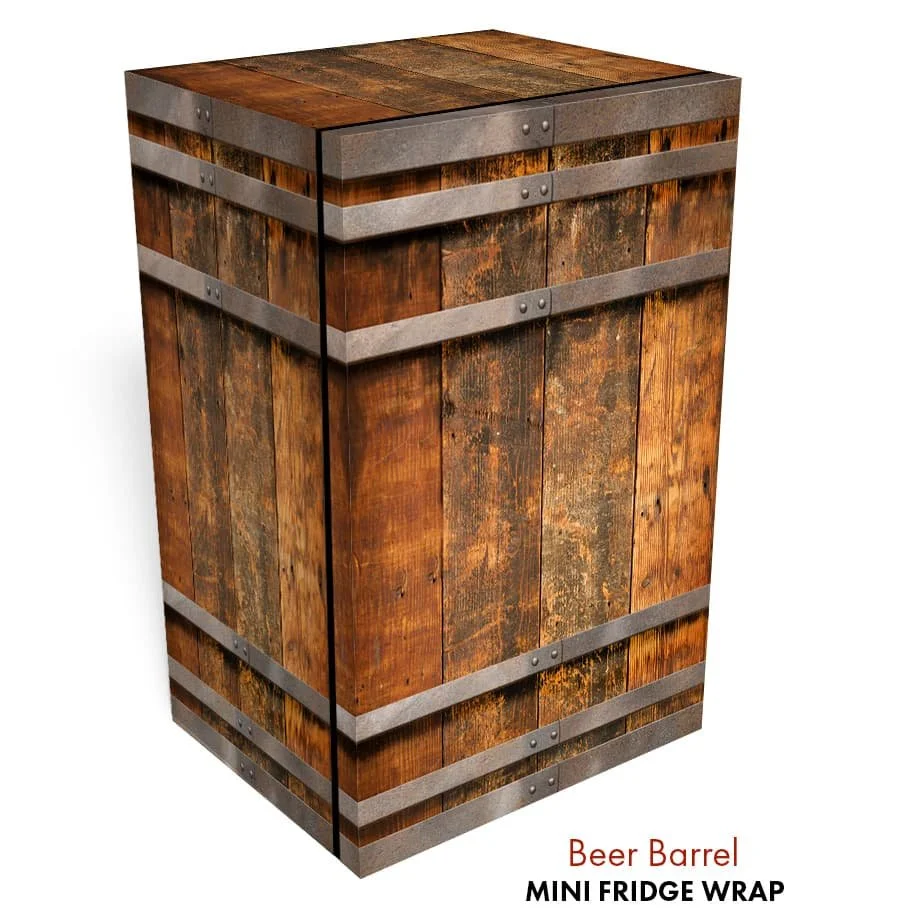 Beer Barrel Mini Fridge Wrap